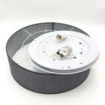 Taklampa SIRJA 2xE27/15W/230V Ø 45 cm grå