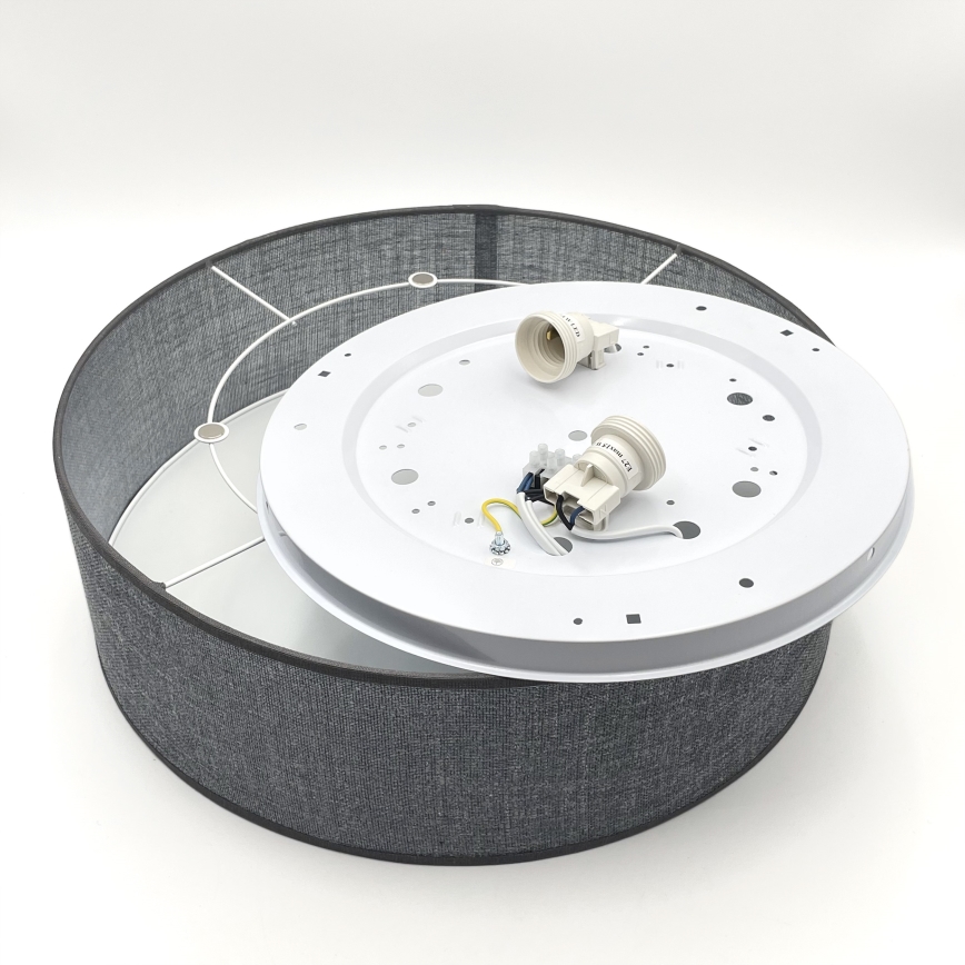 Taklampa SIRJA 2xE27/15W/230V Ø 45 cm grå