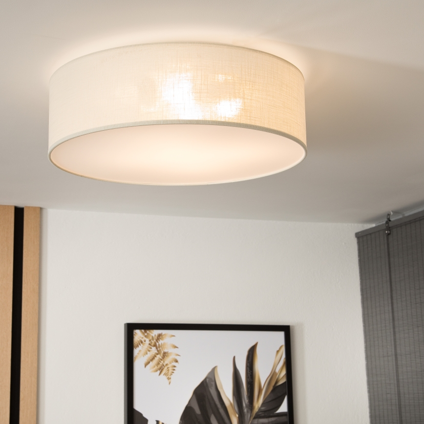 Taklampa SIRJA 2xE27/15W/230V Ø 45 cm krämvit