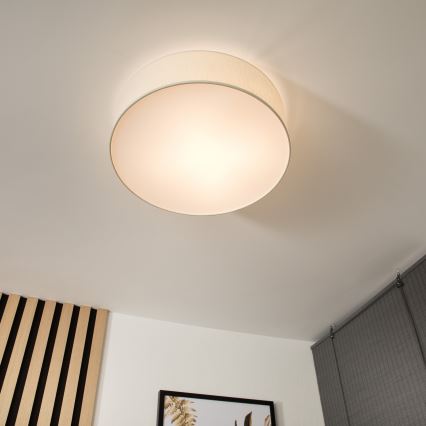 Taklampa SIRJA 2xE27/15W/230V Ø 45 cm krämvit