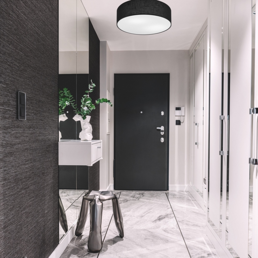 Taklampa SIRJA 2xE27/15W/230V Ø 45 cm svart
