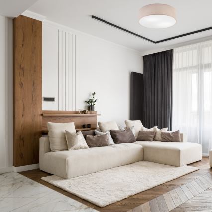 Taklampa SIRJA 2xE27/60W/230V Ø 45 cm beige