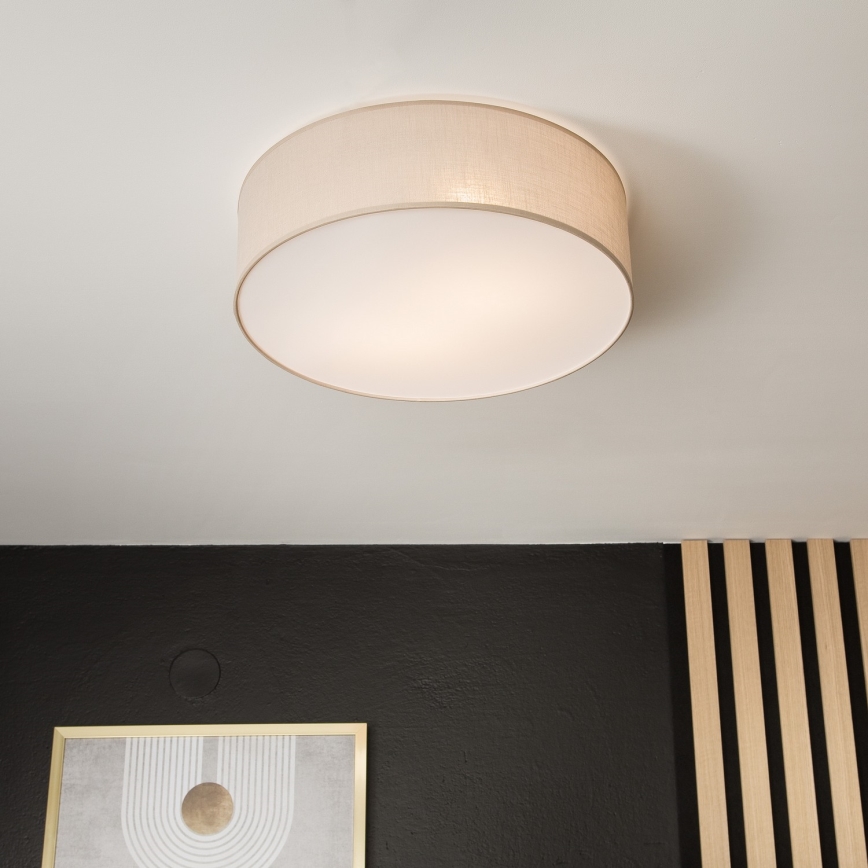 Taklampa SIRJA 2xE27/60W/230V Ø 45 cm beige