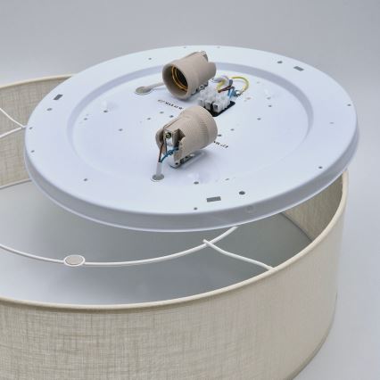 Taklampa SIRJA 2xE27/60W/230V Ø 45 cm krämvit