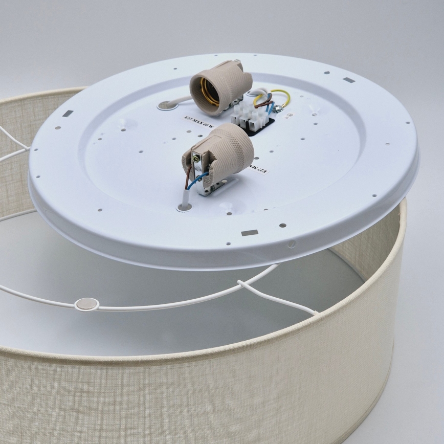 Taklampa SIRJA 2xE27/60W/230V Ø 45 cm krämvit