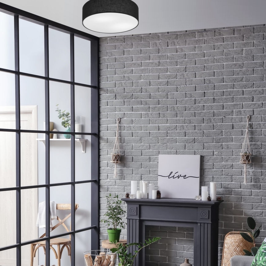 Taklampa SIRJA 2xE27/60W/230V Ø 45 cm svart