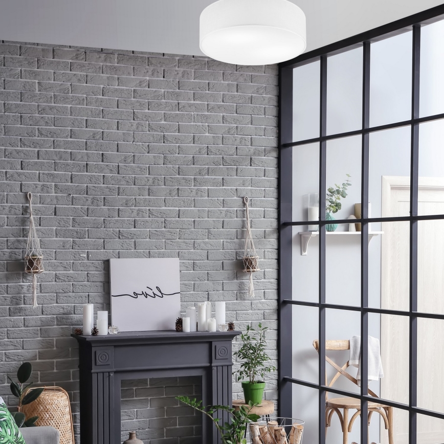 Taklampa SIRJA 2xE27/60W/230V Ø 45 cm vit