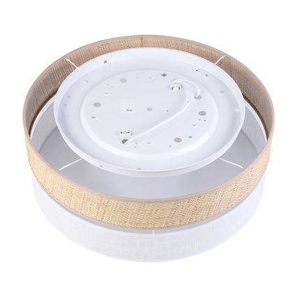 Taklampa SIRJA BOHO 2xE27/15W/230V Ø 45 cm beige/vit