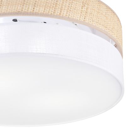 Taklampa SIRJA BOHO 2xE27/15W/230V Ø 45 cm beige/vit