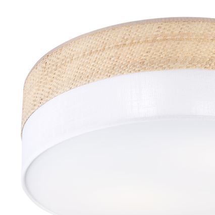 Taklampa SIRJA BOHO 2xE27/15W/230V Ø 45 cm beige/vit