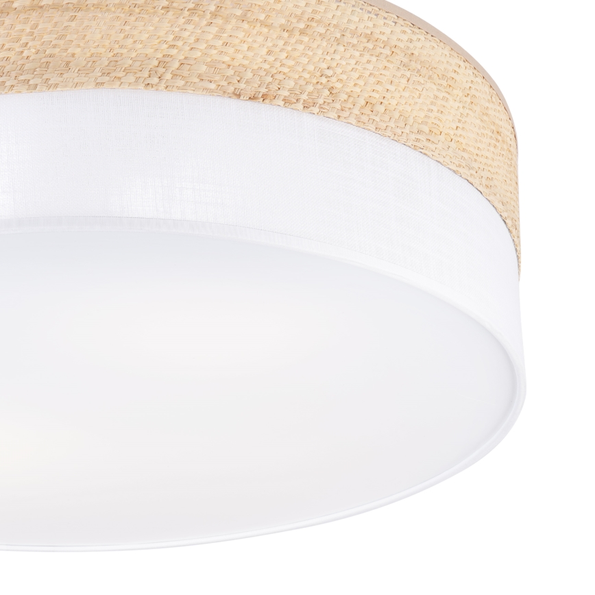 Taklampa SIRJA BOHO 2xE27/15W/230V Ø 45 cm beige/vit