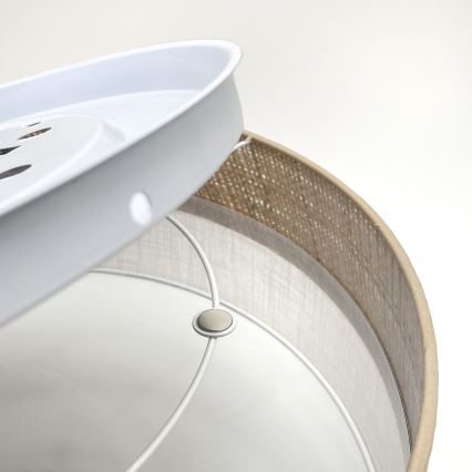 Taklampa SIRJA BOHO 2xE27/15W/230V Ø 45 cm beige/vit