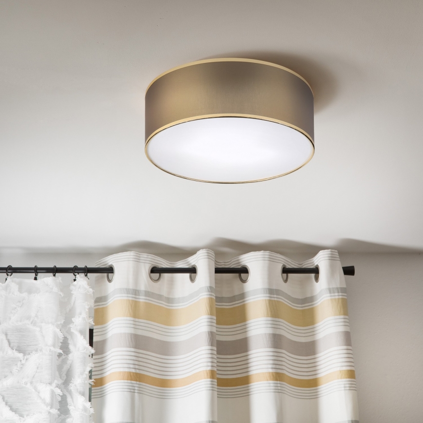 Taklampa SIRJA DOUBLE 2xE14/15W/230V Ø 35 cm brun/guld