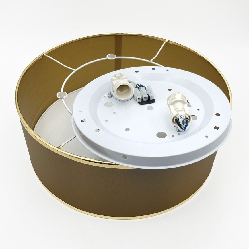 Taklampa SIRJA DOUBLE 2xE14/15W/230V Ø 35 cm brun/guld