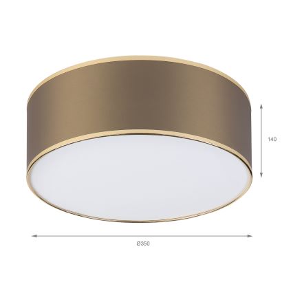 Taklampa SIRJA DOUBLE 2xE14/15W/230V Ø 35 cm brun/guld
