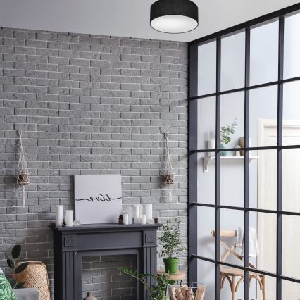 Taklampa SIRJA DOUBLE 2xE27/15W/230V diameter 35 cm svart