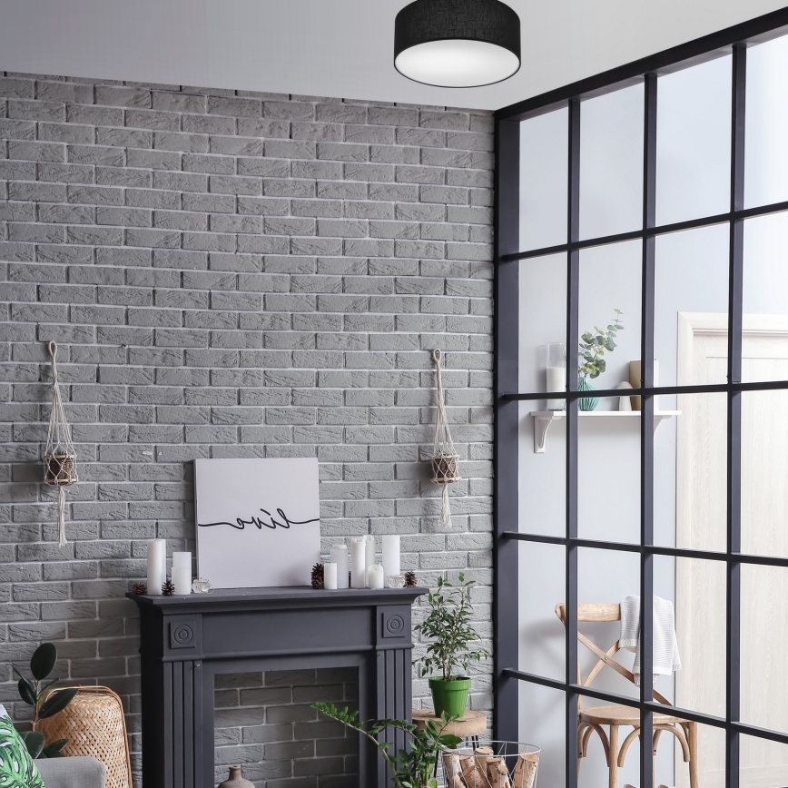 Taklampa SIRJA DOUBLE 2xE27/15W/230V diameter 35 cm svart