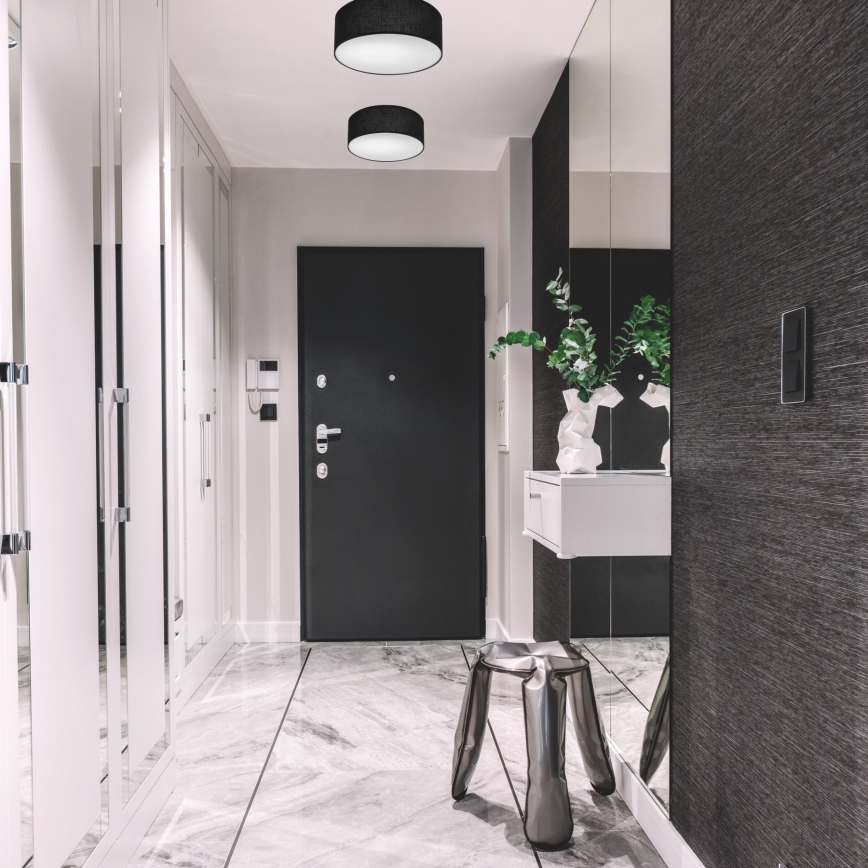 Taklampa SIRJA DOUBLE 2xE27/15W/230V diameter 35 cm svart