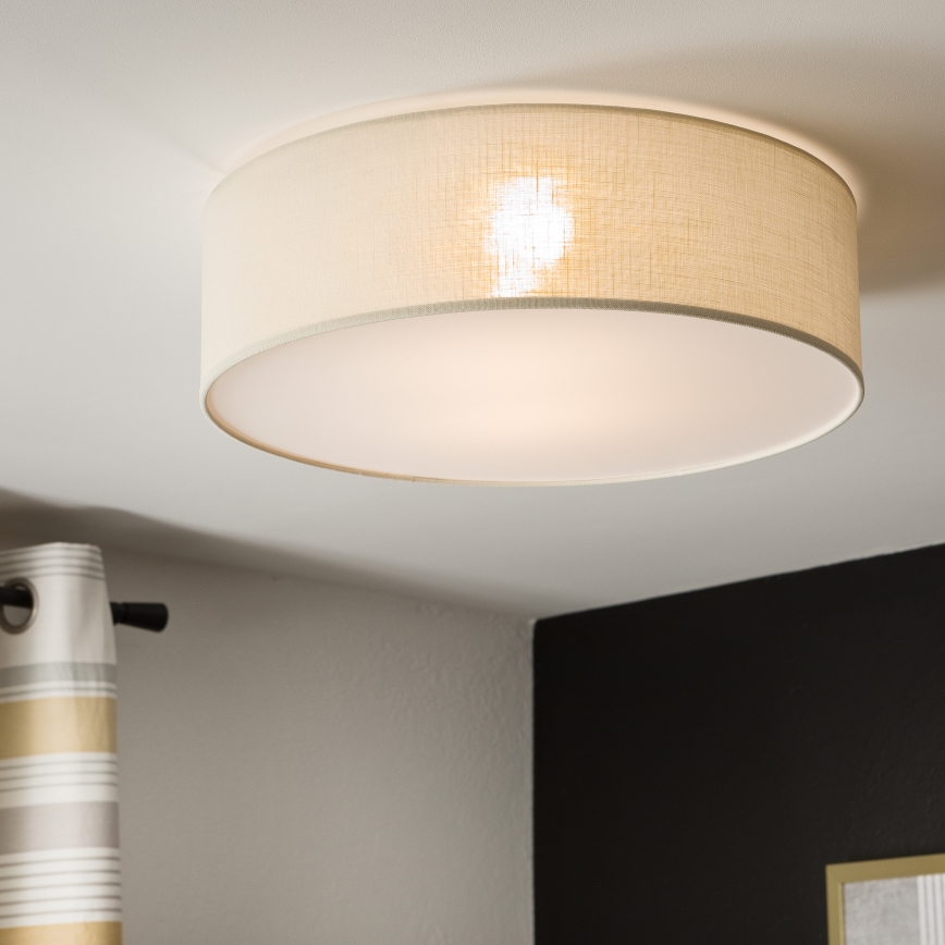 Taklampa SIRJA DOUBLE 4xE27/15W/230V diameter 45 cm grädde