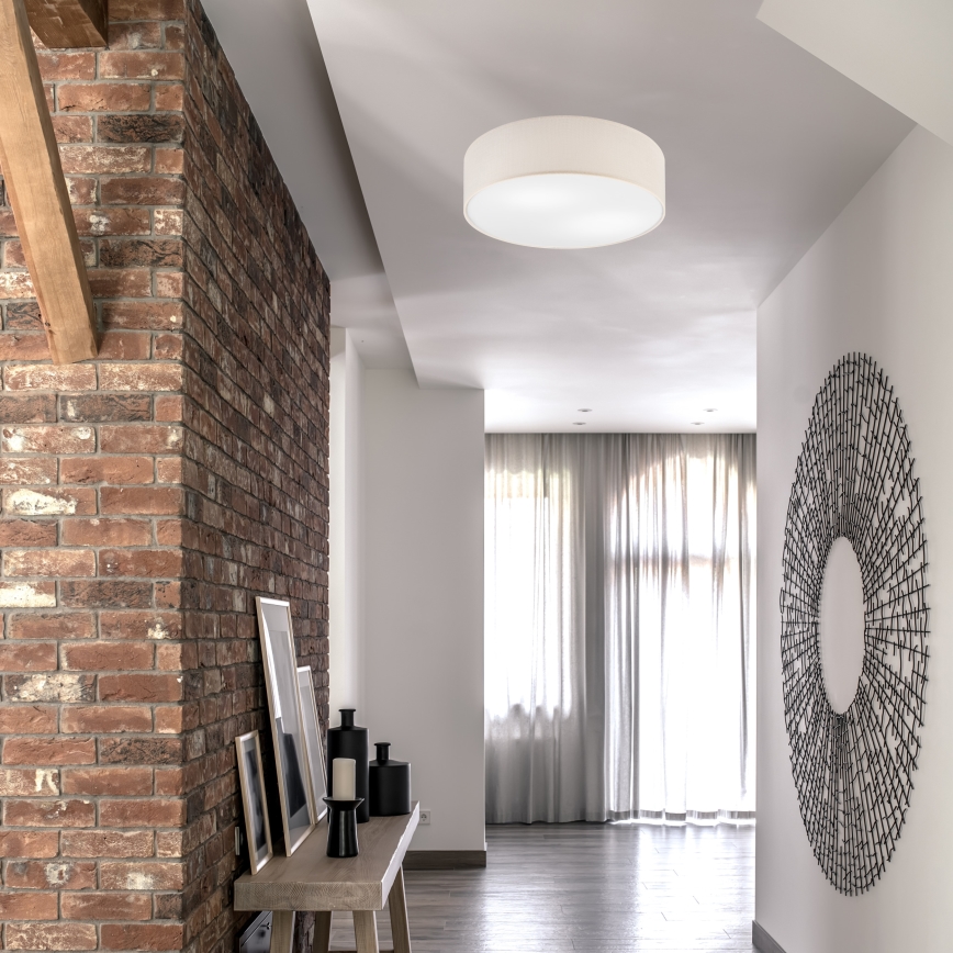 Taklampa SIRJA DOUBLE 4xE27/15W/230V diameter 45 cm grädde