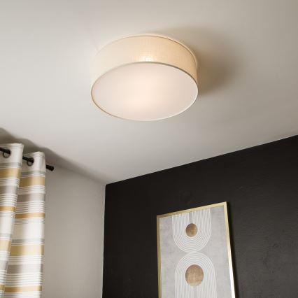 Taklampa SIRJA DOUBLE 4xE27/15W/230V diameter 45 cm grädde