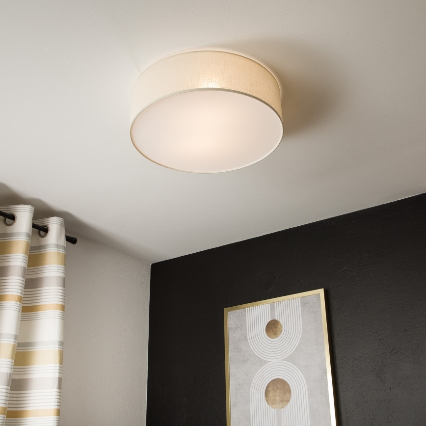 Taklampa SIRJA DOUBLE 4xE27/15W/230V diameter 45 cm grädde