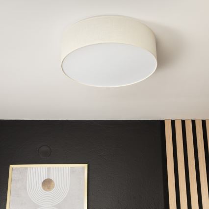 Taklampa SIRJA DOUBLE 4xE27/15W/230V diameter 45 cm grädde