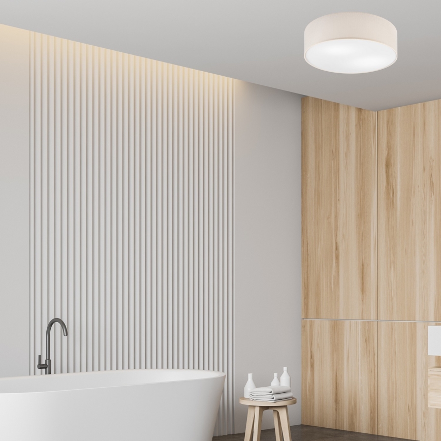 Taklampa SIRJA DOUBLE 4xE27/15W/230V diameter 45 cm grädde