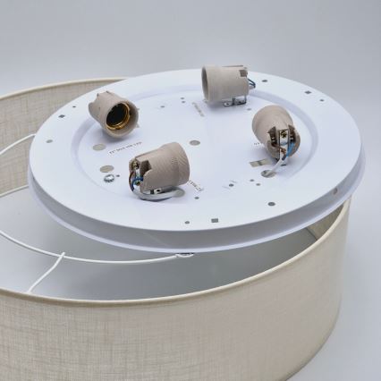 Taklampa SIRJA DOUBLE 4xE27/15W/230V diameter 45 cm grädde