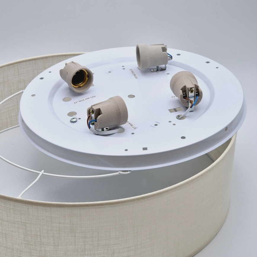 Taklampa SIRJA DOUBLE 4xE27/15W/230V diameter 45 cm grädde