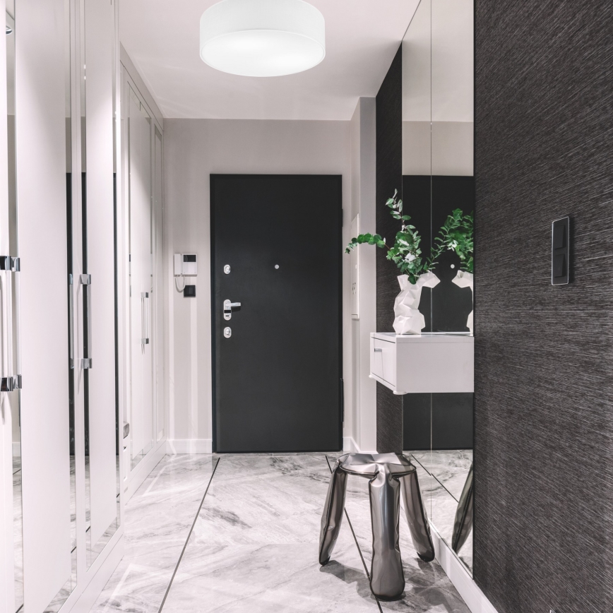 Taklampa SIRJA DOUBLE 4xE27/15W/230V diameter 45 cm vit