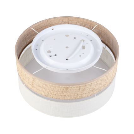 Taklampa SIRJA DOUBLE BOHO 2x E14/15W/230V Ø 35 cm beige/krämfärgad