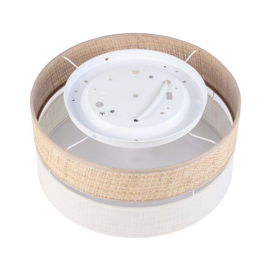 Taklampa SIRJA DOUBLE BOHO 2x E14/15W/230V Ø 35 cm beige/krämfärgad