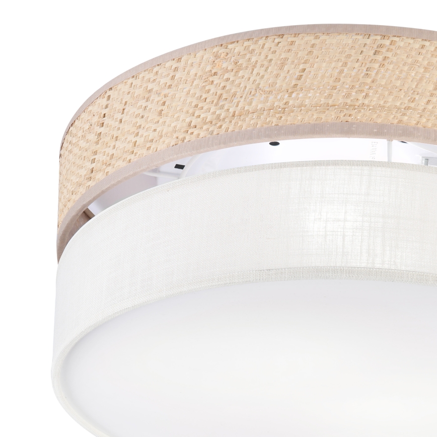 Taklampa SIRJA DOUBLE BOHO 2x E14/15W/230V Ø 35 cm beige/krämfärgad