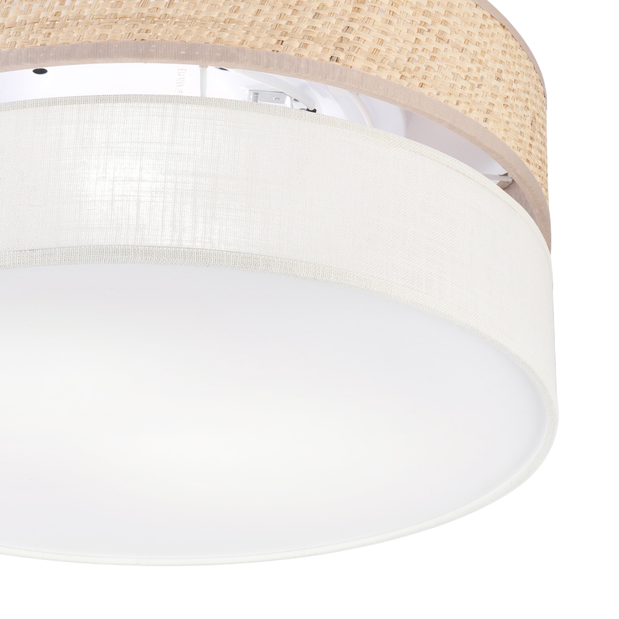 Taklampa SIRJA DOUBLE BOHO 2x E14/15W/230V Ø 35 cm beige/krämfärgad