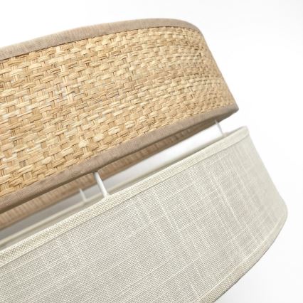 Taklampa SIRJA DOUBLE BOHO 2x E14/15W/230V Ø 35 cm beige/krämfärgad