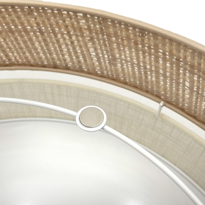 Taklampa SIRJA DOUBLE BOHO 2x E14/15W/230V Ø 35 cm beige/krämfärgad