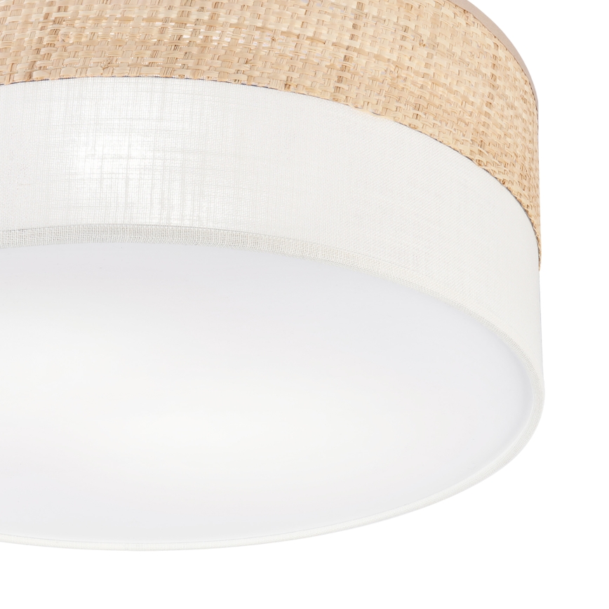 Taklampa SIRJA DOUBLE BOHO 2xE14/15W/230V Ø 35 cm beige/krämvit