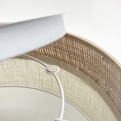 Taklampa SIRJA DOUBLE BOHO 2xE14/15W/230V Ø 35 cm beige/krämvit