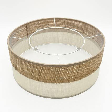 Taklampa SIRJA DOUBLE BOHO 2xE14/15W/230V Ø 35 cm beige/krämvit