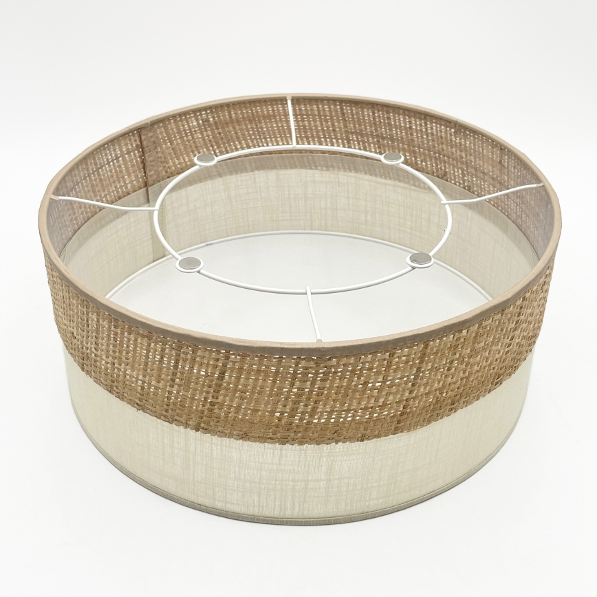 Taklampa SIRJA DOUBLE BOHO 2xE14/15W/230V Ø 35 cm beige/krämvit