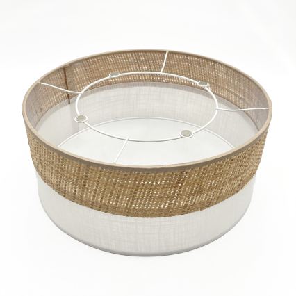 Taklampa SIRJA DOUBLE BOHO 2xE14/15W/230V Ø 35 cm beige/vit