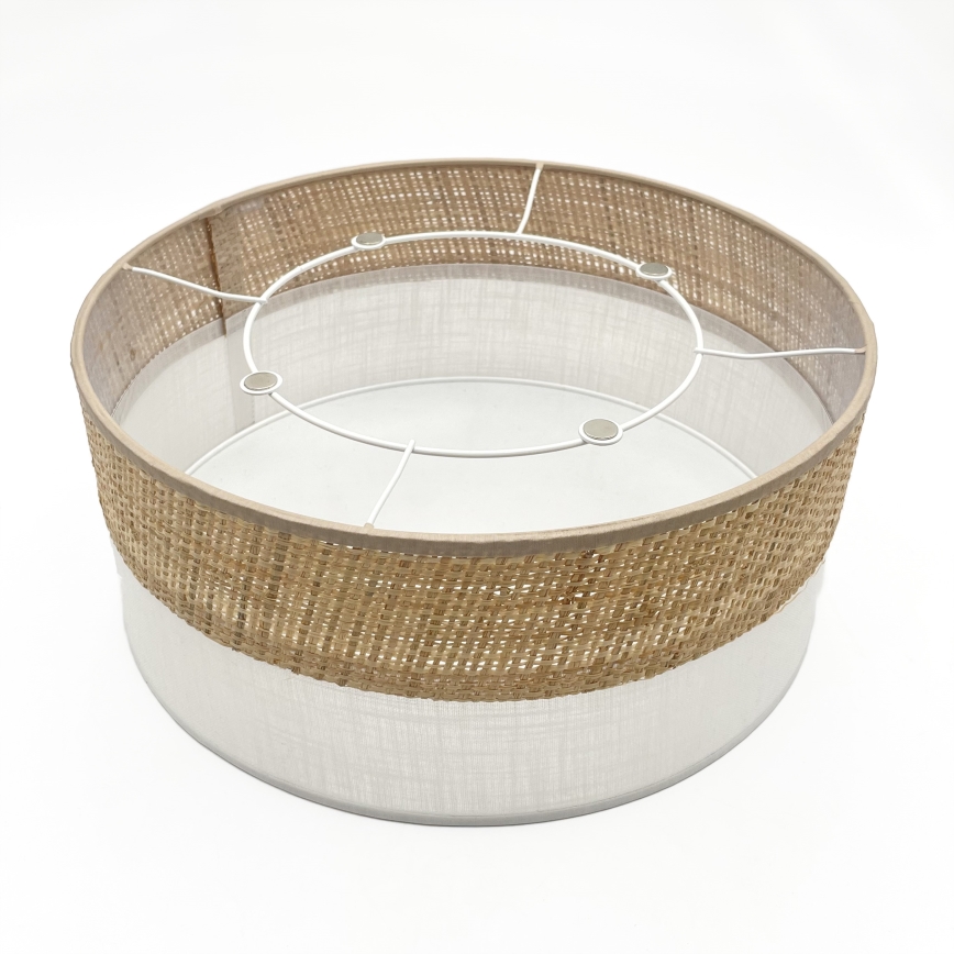 Taklampa SIRJA DOUBLE BOHO 2xE14/15W/230V Ø 35 cm beige/vit