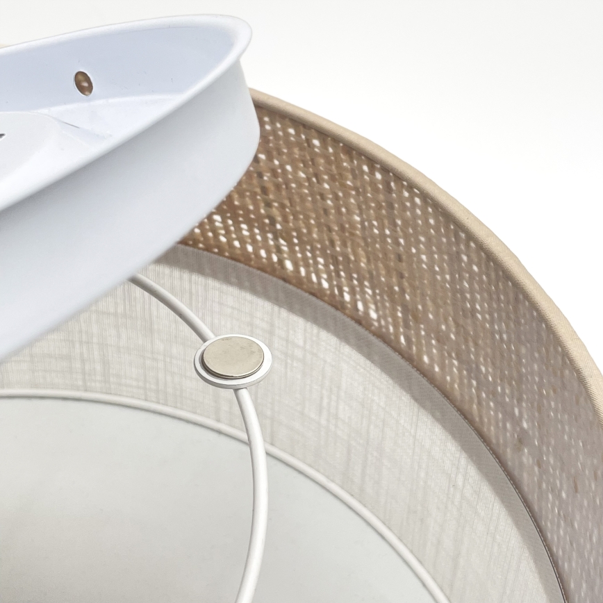 Taklampa SIRJA DOUBLE BOHO 2xE14/15W/230V Ø 35 cm beige/vit