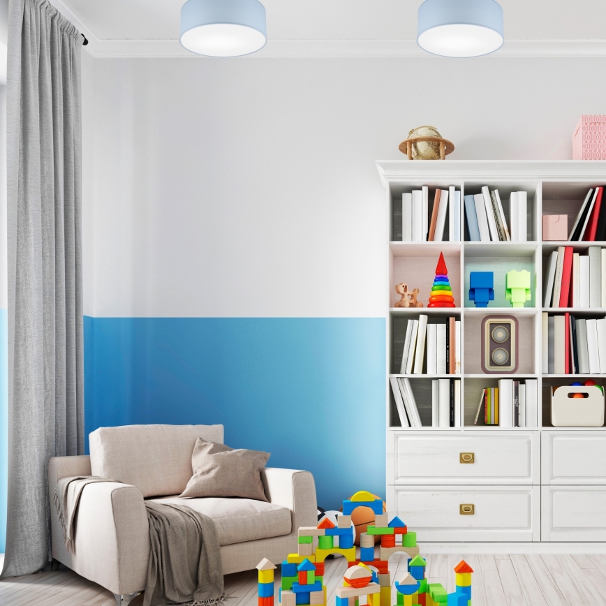 Taklampa SIRJA PASTEL 1xE27/60W/230V diameter 35 cm blå