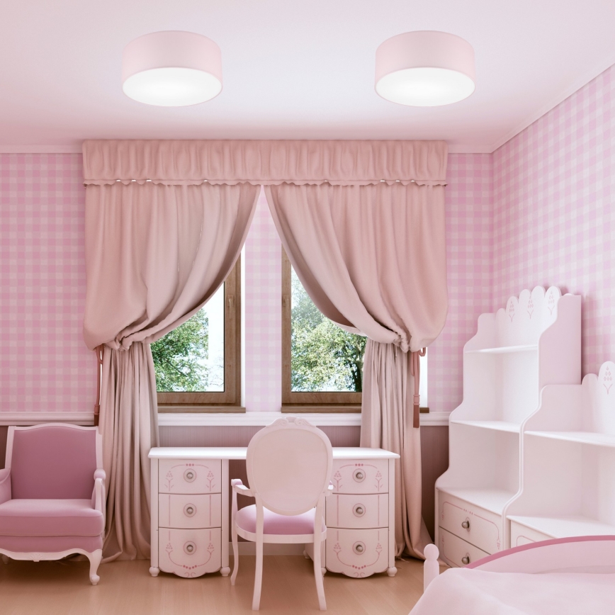 Taklampa SIRJA PASTEL 1xE27/60W/230V diameter 35 cm rosa
