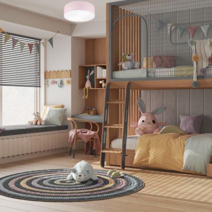 Taklampa SIRJA PASTEL 2xE27/60W/230V diameter 45 cm rosa