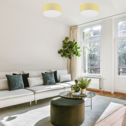 Taklampa SIRJA PASTEL DOUBLE 2xE27/15W/230V diameter 35 cm gul