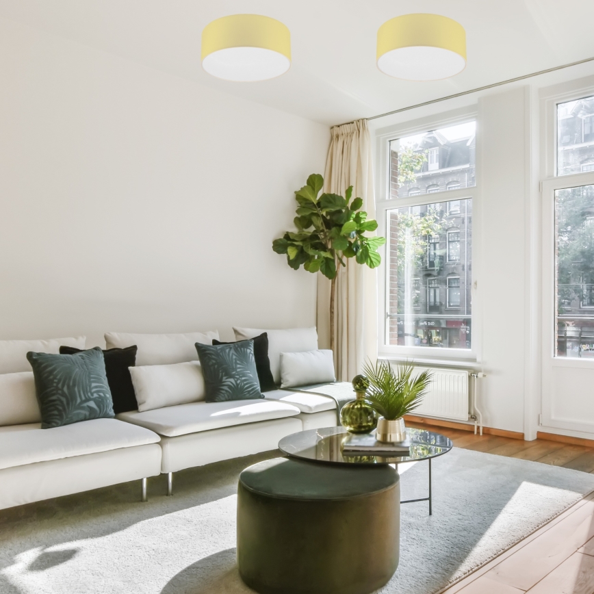 Taklampa SIRJA PASTEL DOUBLE 2xE27/15W/230V diameter 35 cm gul