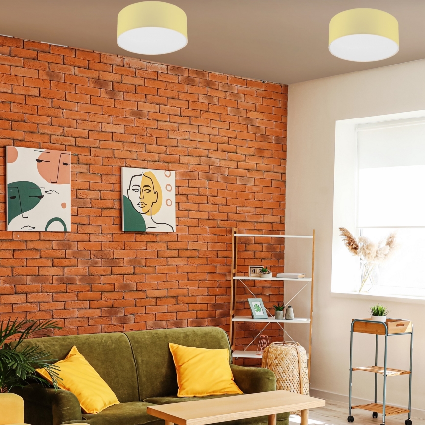 Taklampa SIRJA PASTEL DOUBLE 2xE27/15W/230V diameter 35 cm gul